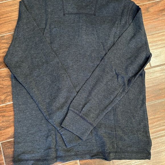 G.H. Bass & Co. Blue Heather Long Sleeve Henley Shirt, X-large - Picture 2 of 5